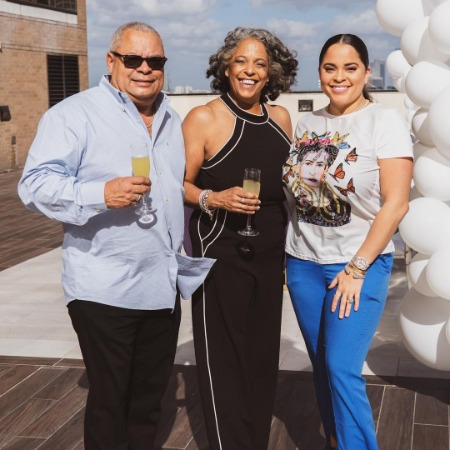 Nina Heisser with her father Troy Heisser and  Annita Baham. 